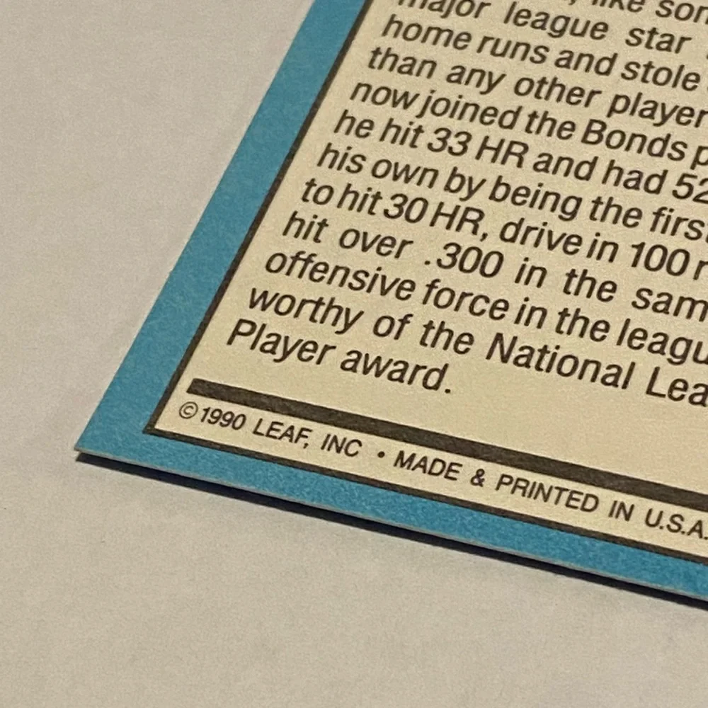 1990 Leaf Donruss Baseball card barry bonds